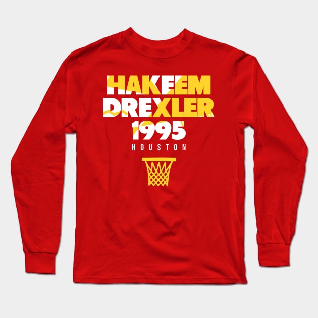 Throwback Houston Basketball Long Sleeve T-Shirt by funandgames